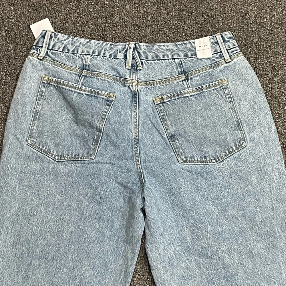 Good American 𝅺 Good 90's Duster Crop Straight Leg Jeans Indigo 101 Size 14/32 - Image 4