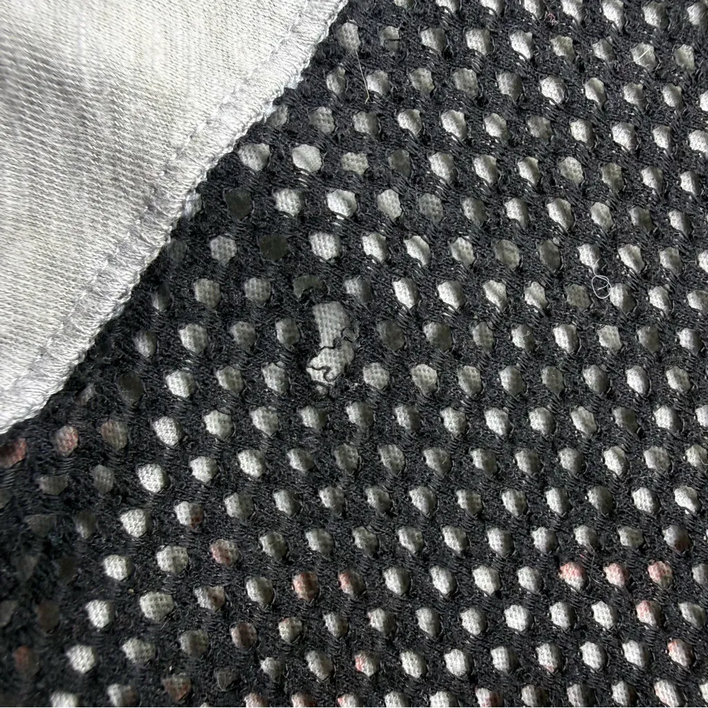 Just Be Black Mesh Top with Coral Trim - Image 3