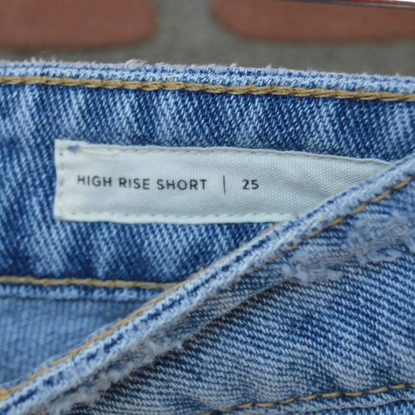 High Rise Distressed Denim Shorts Size 25 - Image 4