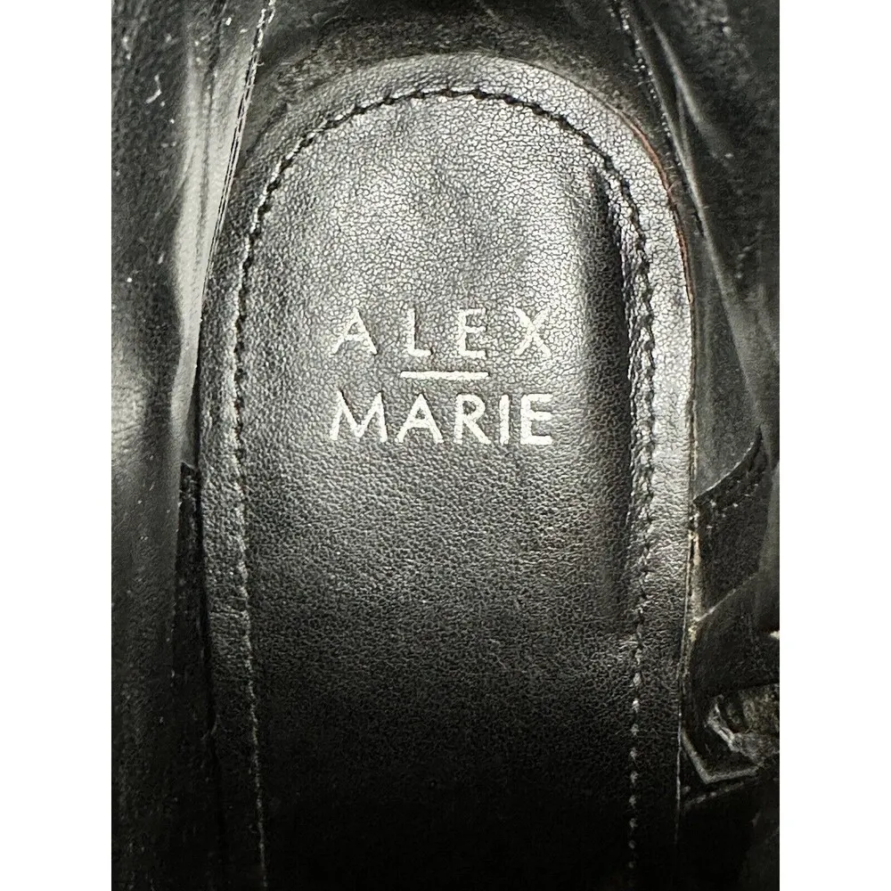 Women's Black Heeled Booties Zip Up Leather Sz 8.5 - Image 10