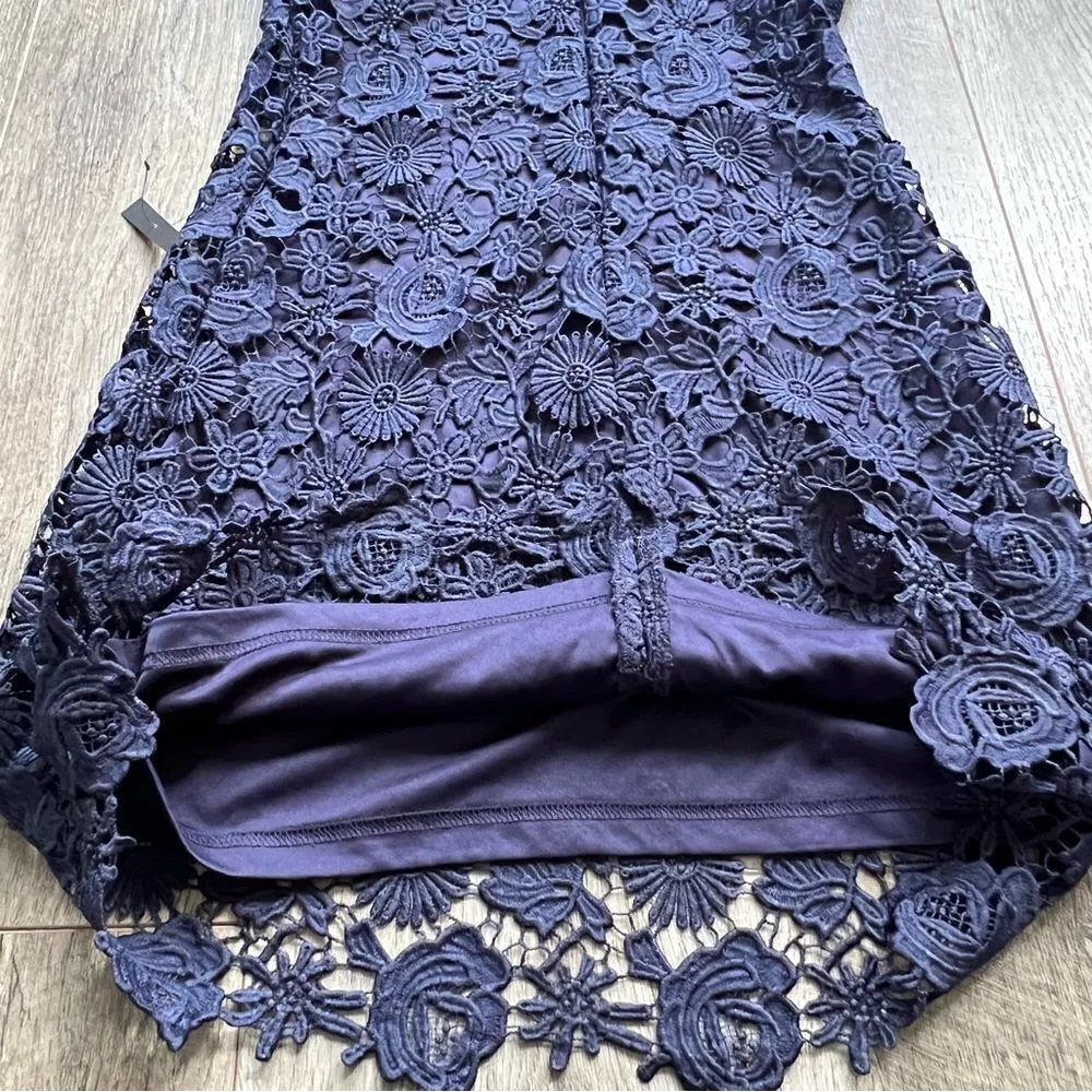 Lulu’s Love Poem NWT Navy Blue Lace Floral Mini Dress Size Medium - Image 12