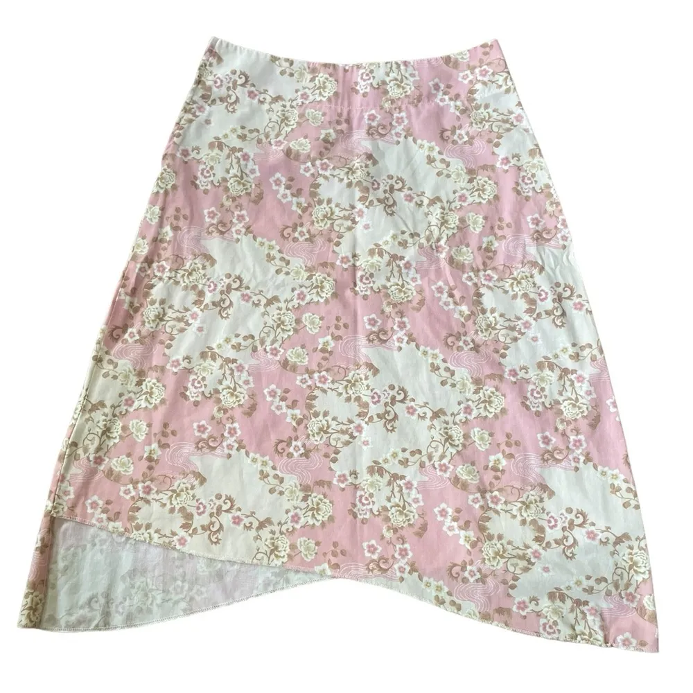 Lavender Vintage Pink Whimsygoth Witchy Cottagecore Boho Floral Asymmetric Skirt Size M - Image 2