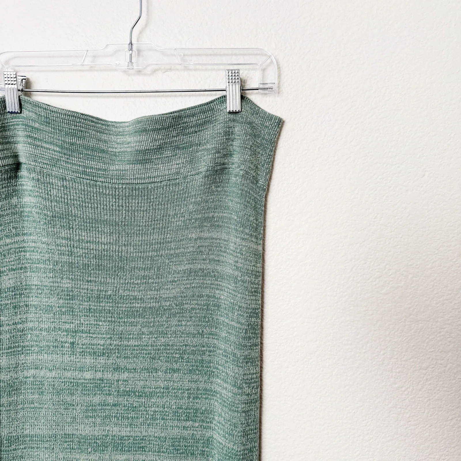 [Free People] Green Golden Hour Knit Side Slit Sweater Skirt Midi Size Large L - Image 9