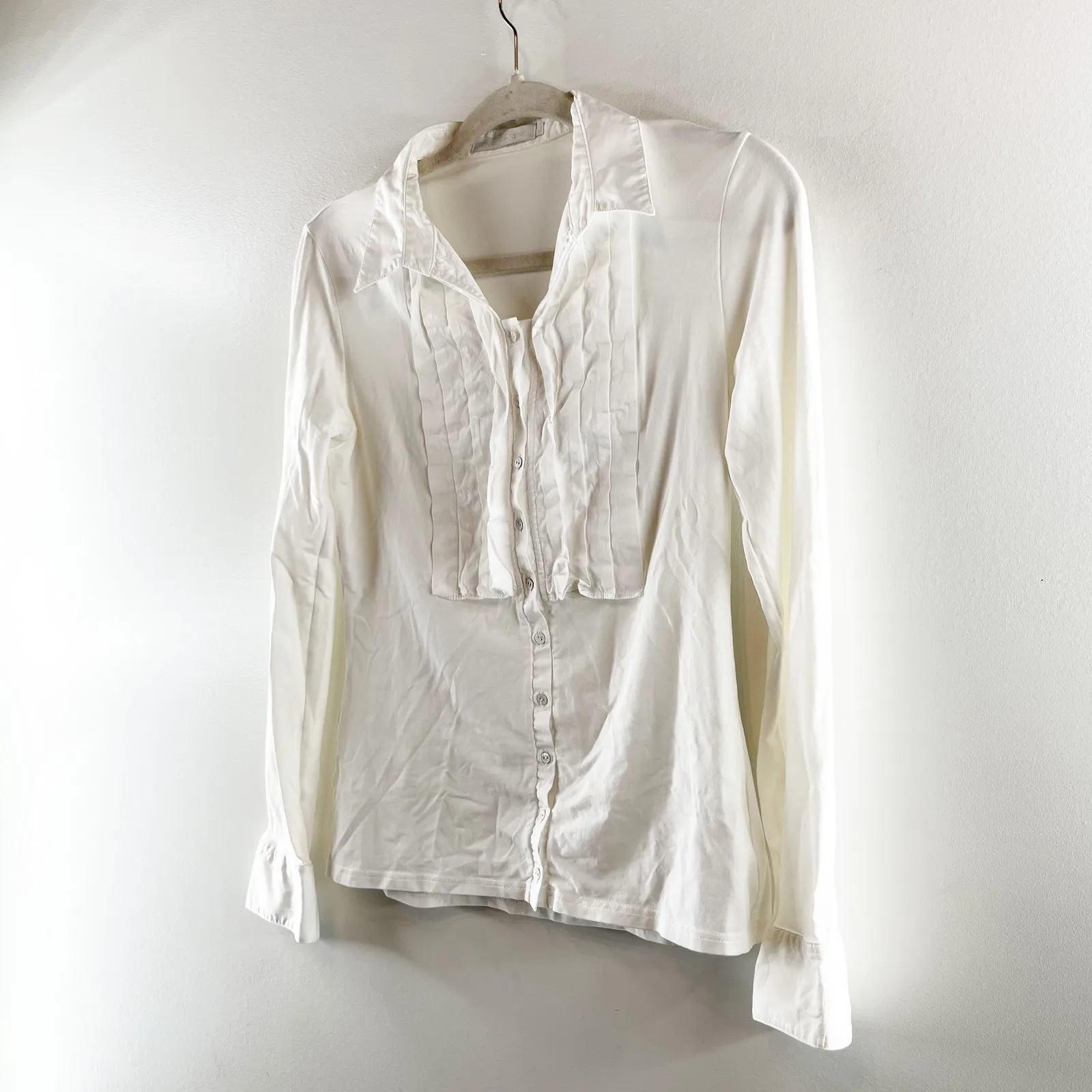 Anne Fontaine Meredith Long Sleeve Pleated Button - Image 3