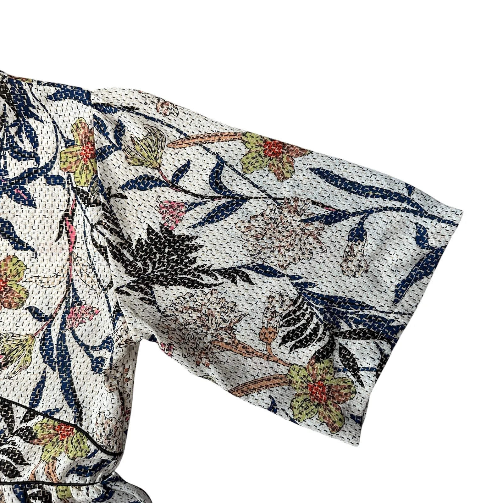 NU New York V-Neck Short Sleeve Midi Dress Floral Casual Cottage M - Image 4