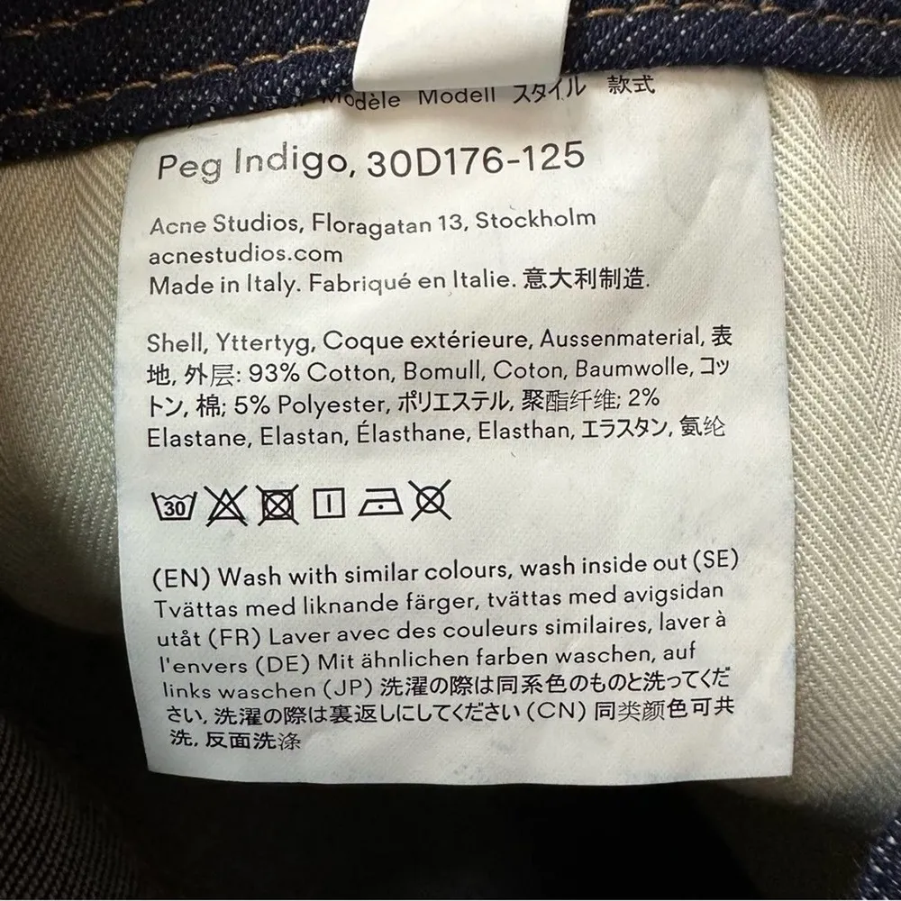 Acne Studios Peg Jeans in Indigo - Image 7