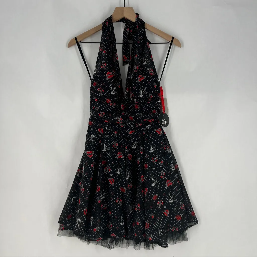 NWT Hell Bunny Sailor Jane Marina Fit & Flare Halter Dress Size S - Image 2