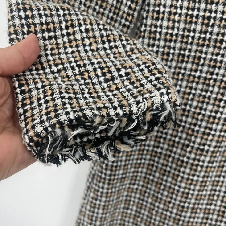 Gabby Skye Tweed Dress Sz 4 Ivy Preppy Academia 60s Mod Style Pearl Fringe Trim - Image 6