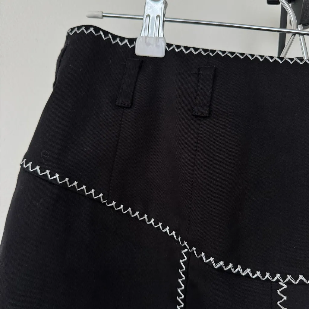Per Se Black Pencil Skirt With Silver Accents‎ And Mirror-Like Buttons Size 4 - Image 6