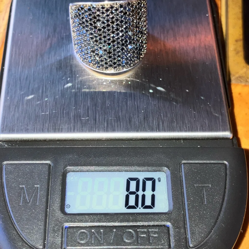 Natural Black Spinel Sterling Silver Ring Size 8 - Image 9