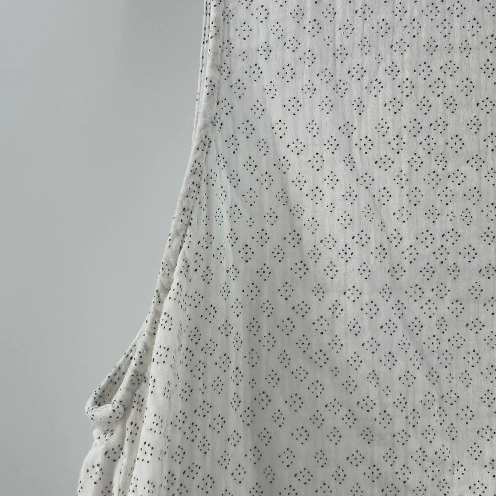 EILEEN FISHER Tank Top Size Large White Cadence Diamond Print Organic Cotton - Image 4