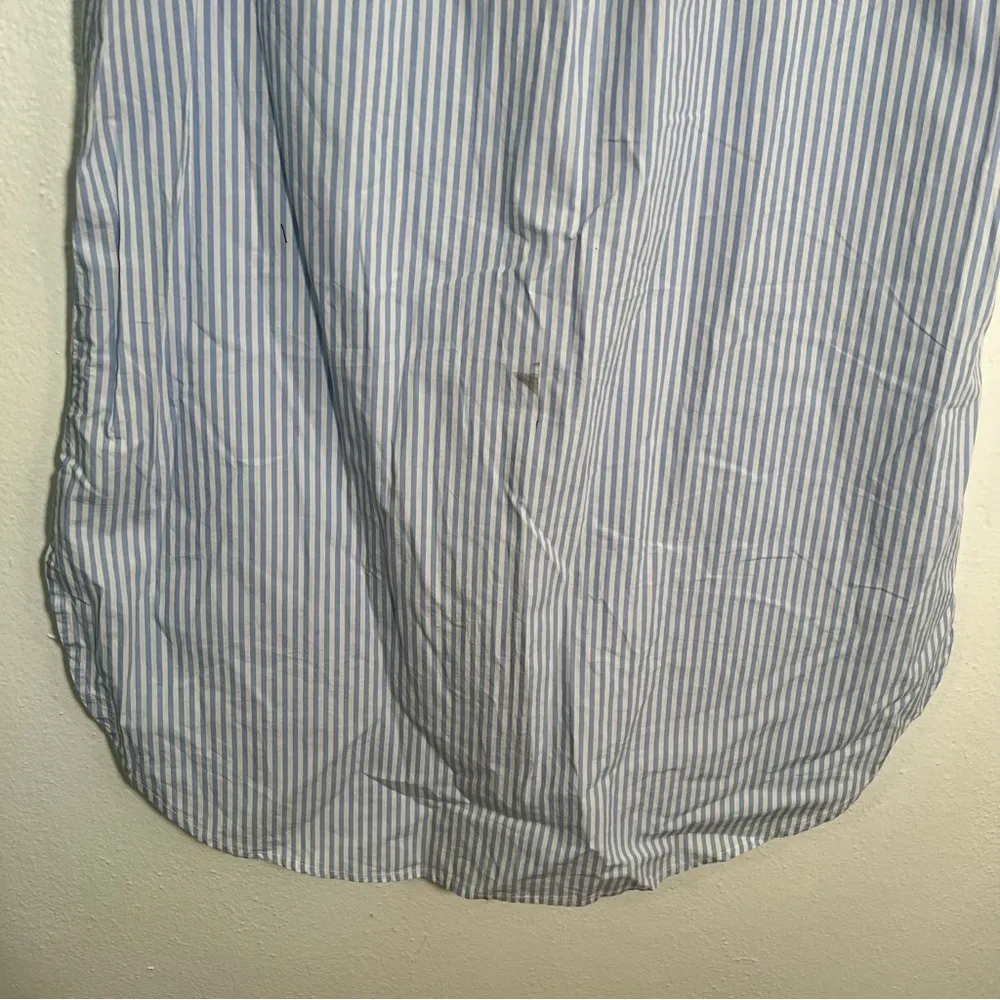 Monki Button Front Midi Skirt Blue White Stripe XS - Image 9