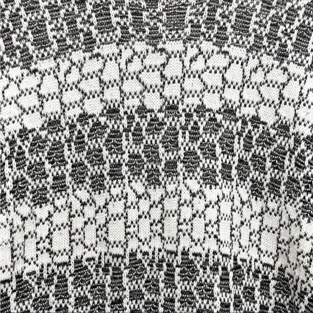 DEREK LAM 10 CROSBY Sweater Long Sleeve Gray White Striped Honeycomb Size S - Image 9