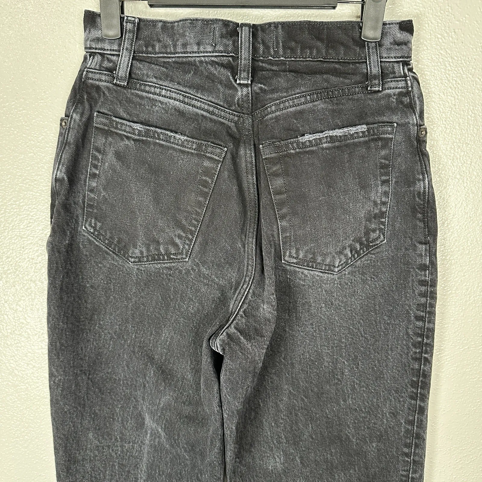Abercrombie & Fitch 90s Straight Ultra High Rise Curve Love Jeans Sz 26/2R Black - Image 4