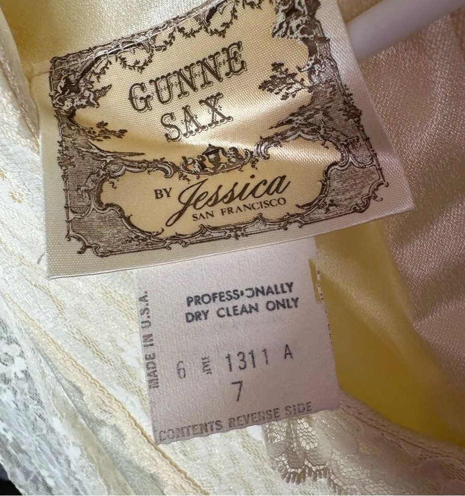 Gunne Sax Vintage  Satin Wedding Dress - Image 8