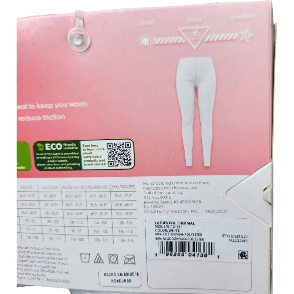 Fruit of the Loom EverSoft Women's Waffle Crew Shirt Size Large 12-14 White NEW - Image 11