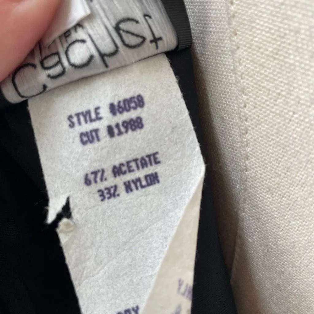 Vintage 80s Cachet Black Velvet Wednesday Addams Dress XL - Image 11