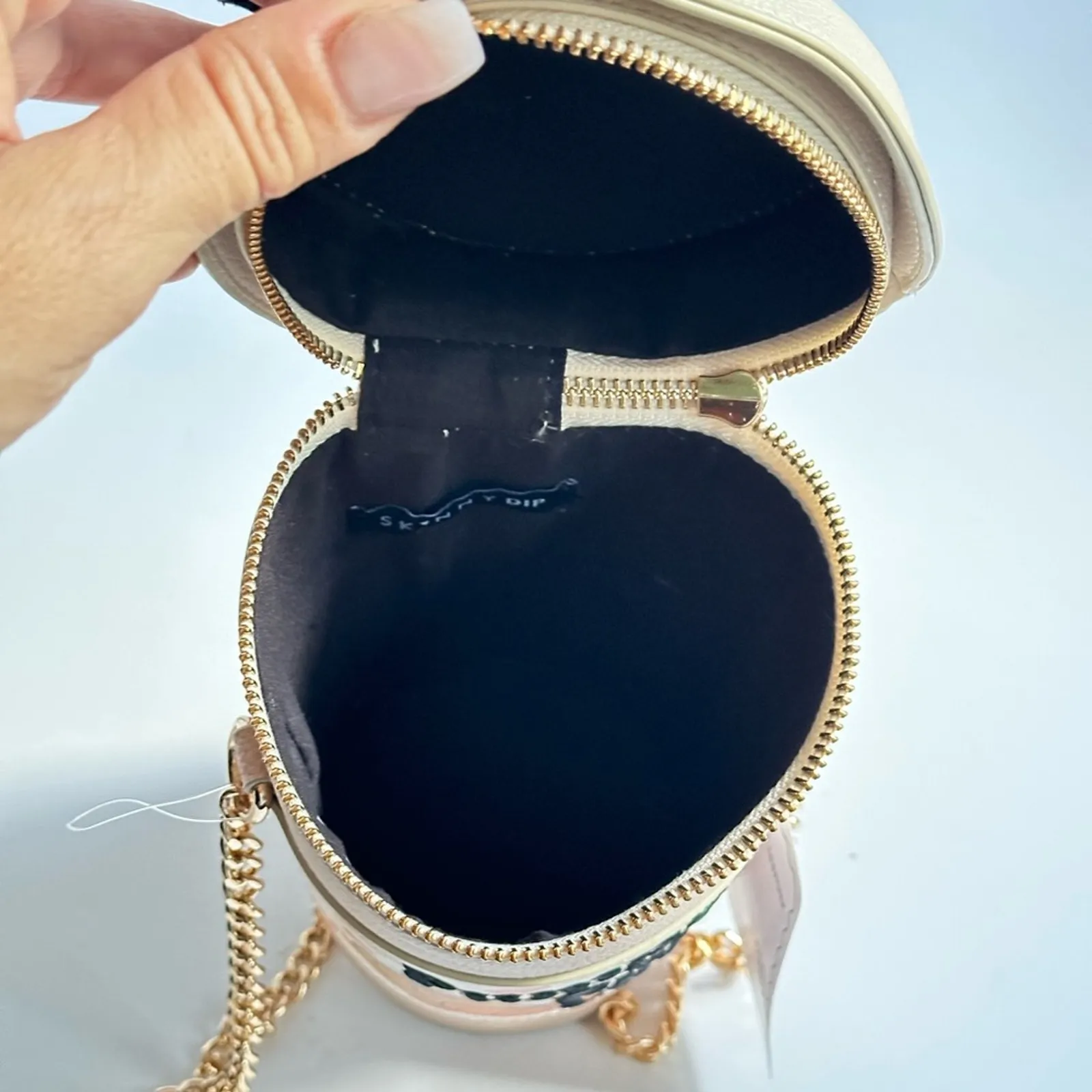 NWT Skinny Dip Pumpkin Spice Latte Tote With Chain White - Image 4