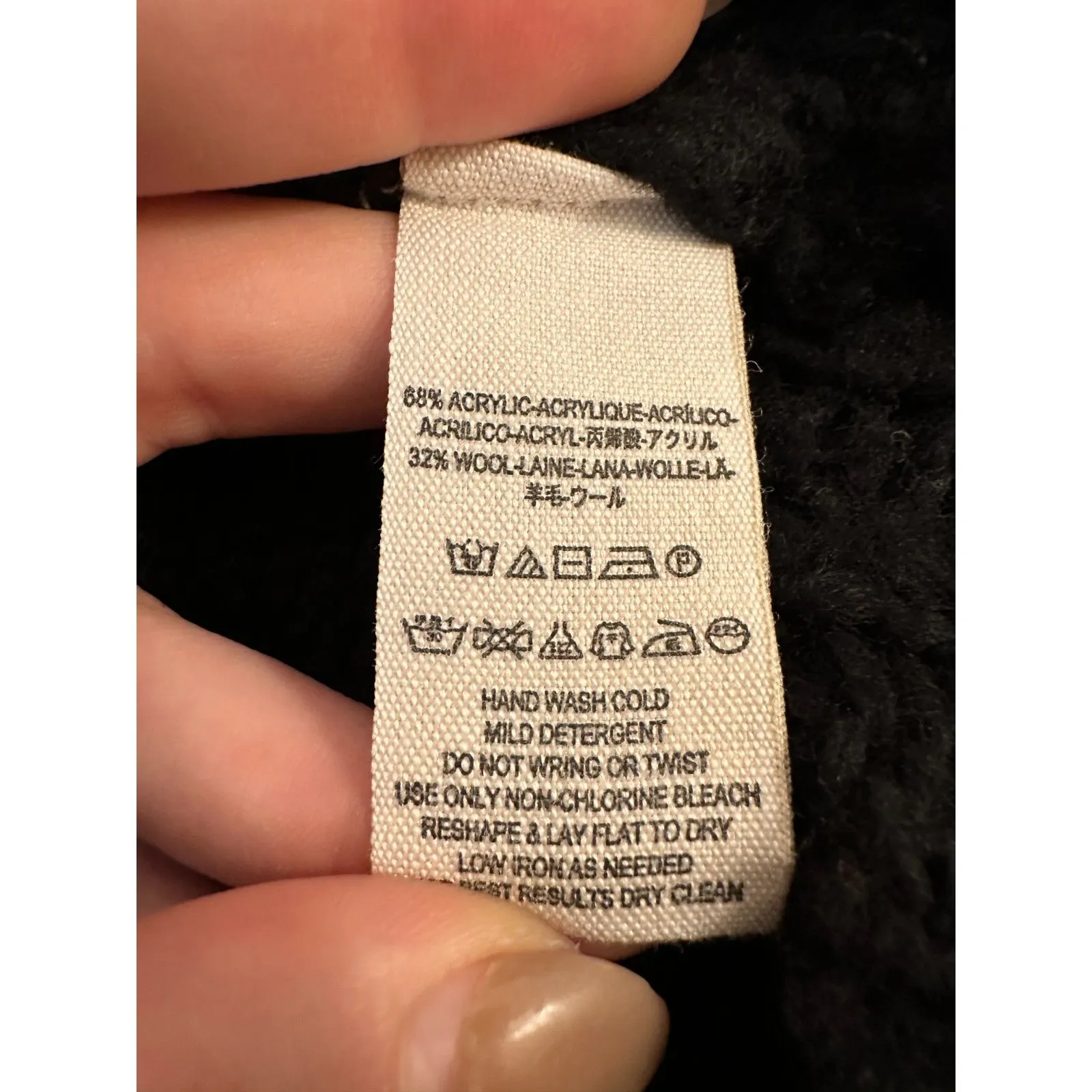 Free People Black Chunky Oversized Scoop Neck Crochet Sweater Size XS - Image 4