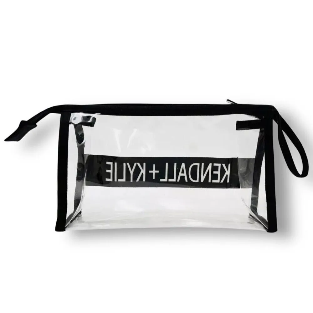 New Kendall + Kylie Clear Makeup Bag Transparent Cosmetic Travel Pouch Case Y2K - Image 4