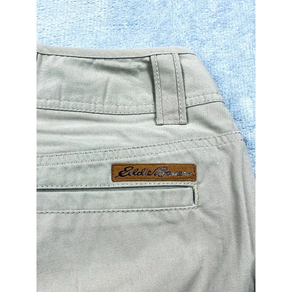 Eddie Bauer Cordura Two-Tone Pants Womens Size 10 Brown Beige Pockets Flat Front - Image 5
