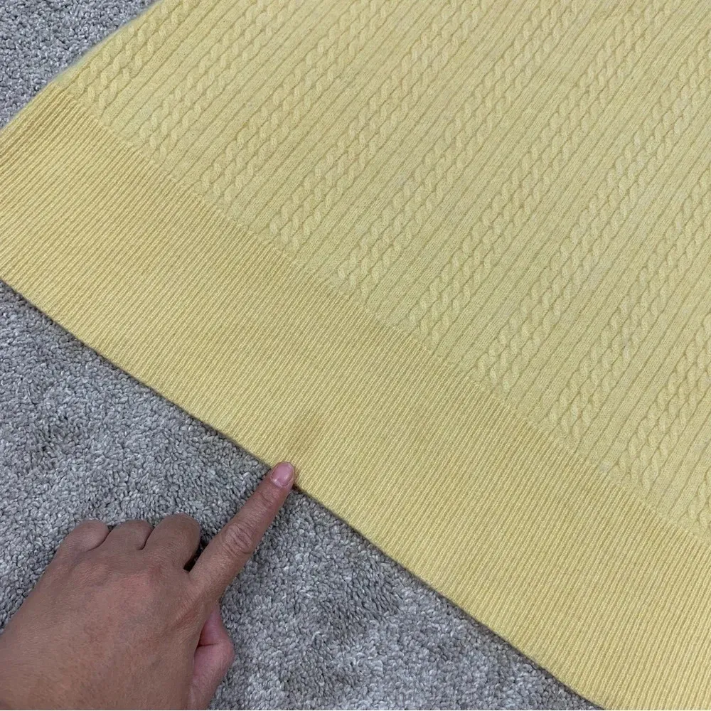 Investments 100% Cashmere Pure Fine Sweater Longsleeve Mock Neck in Yellow L - Image 16