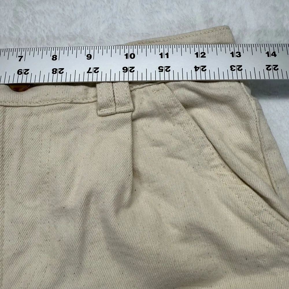 Sezane Pleated Trousers High Waist Straight Leg Beige Pants barrel jeans Size 26 Tan - Image 2