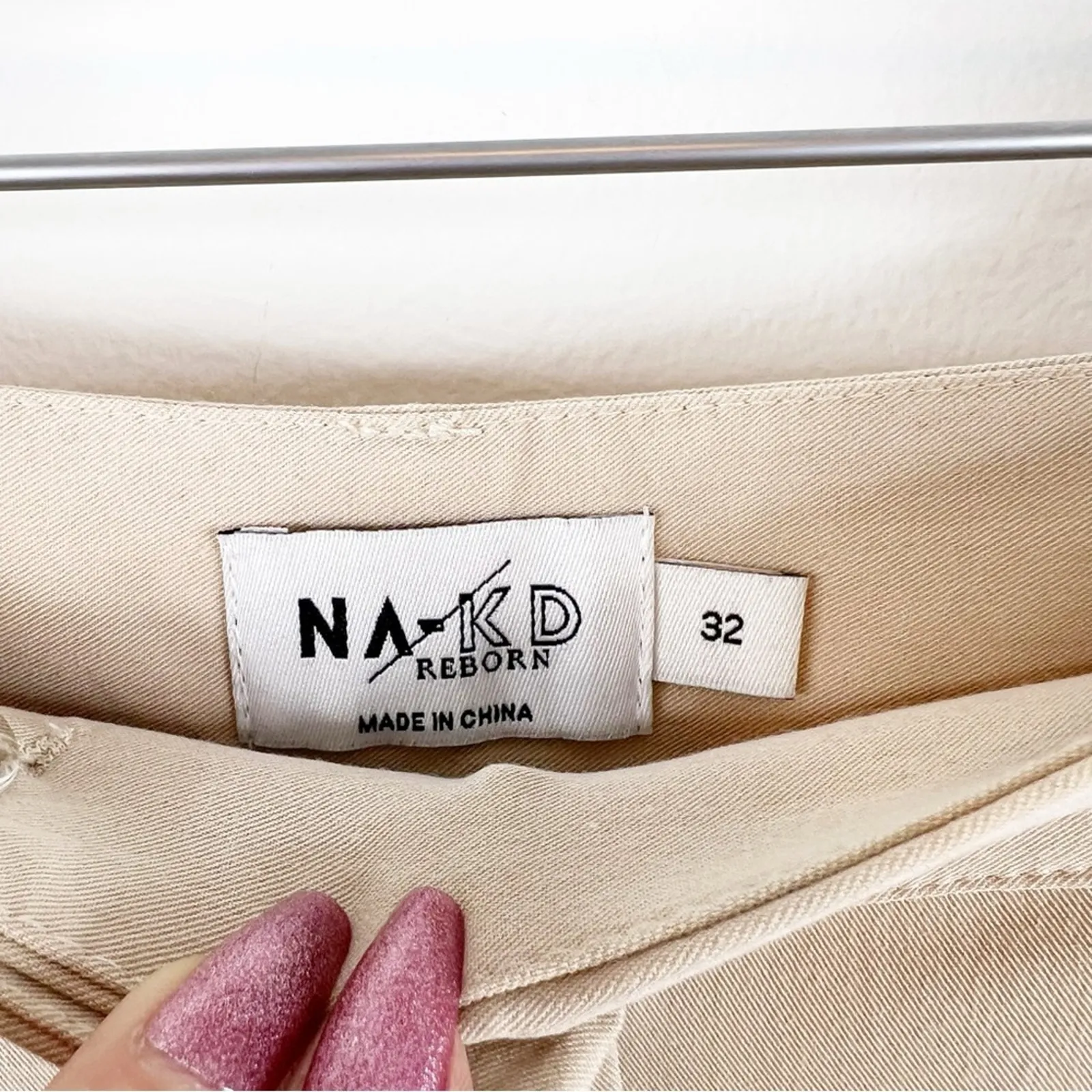 NA-KD Reborn High Rise Straight Leg Crop Trousers 2 Tan - Image 6