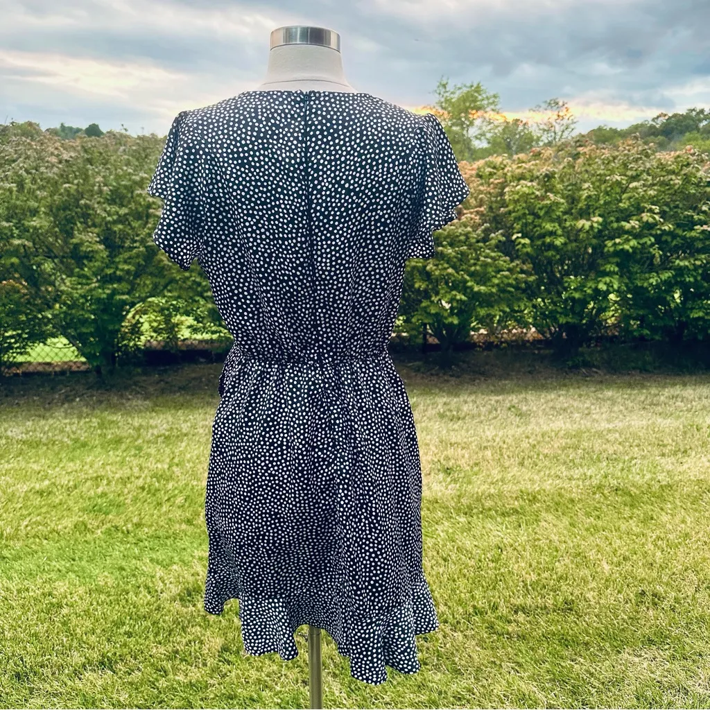 AX Paris Black Polka Dot Wrap Frill Mini Dress - Image 12
