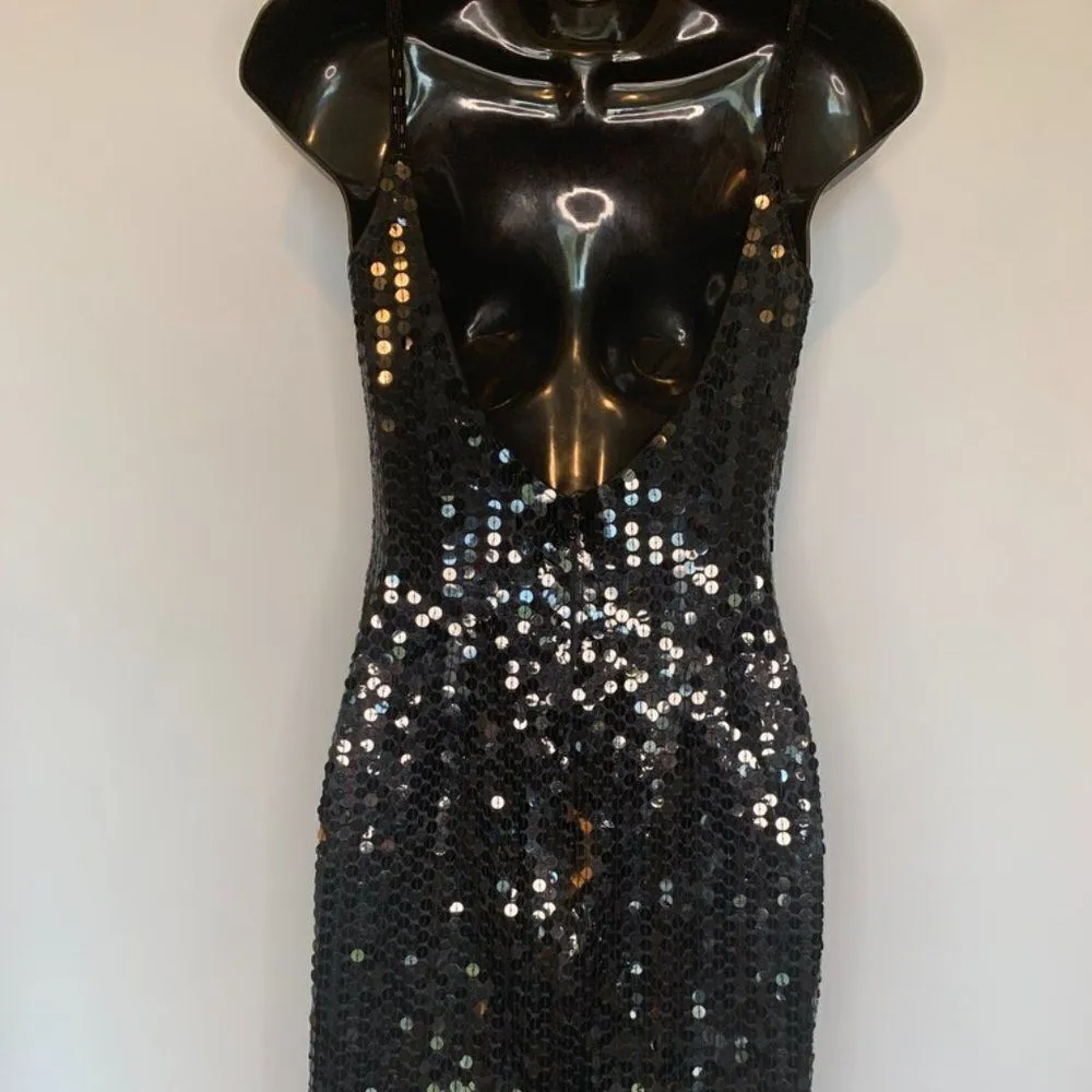 Black Tie Black Sequin Dress Black Size 6 - Image 8