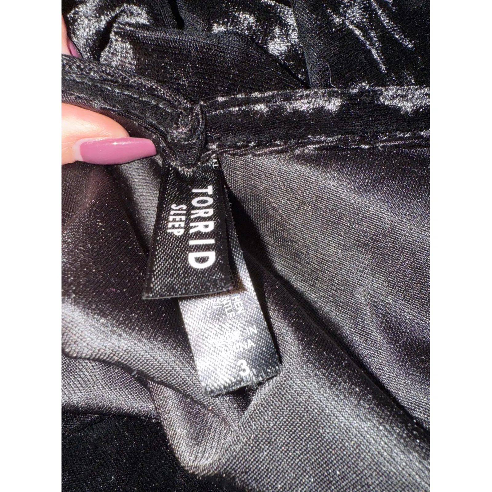 Torrid Sleep Black Velvet Lace Trim Cami Slip Dress Size 3 - Image 8