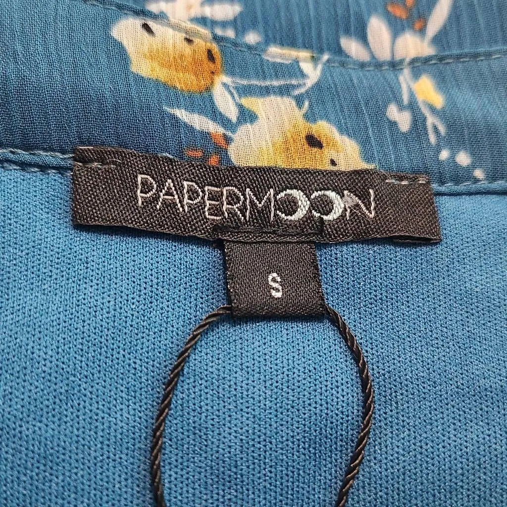 Papermoon Blue Sleeveless Floral Top Size Small NWT Floral Boho Blouse - Image 6