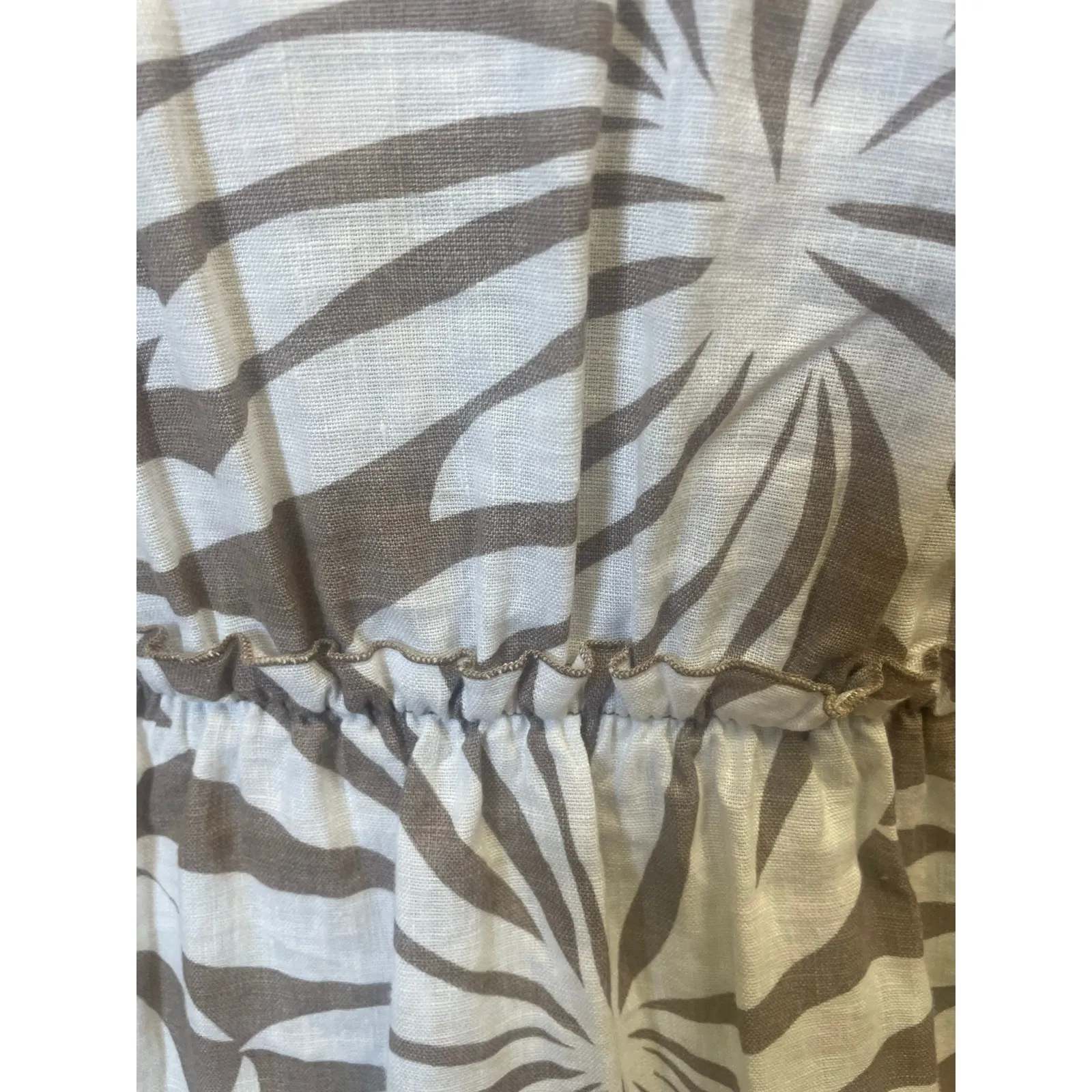 Trina Turk Out of Office Linen Palm Front Print Midi Dress Size Small - Image 5