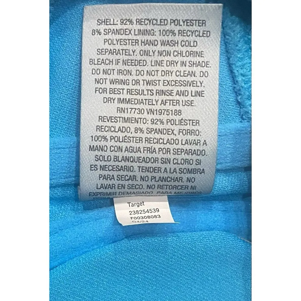 Shade And Shore Bikini Top 36B Cheeky Bottom Large Jacquard Textured‎ Blue NWT - Image 13