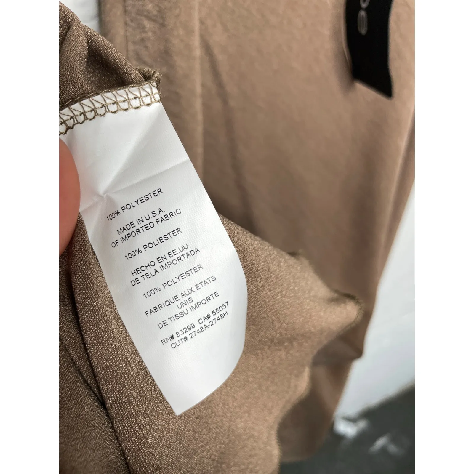 NEW BEBE Satin Midi Dress Brown Mocha Draped Size Small - Image 6