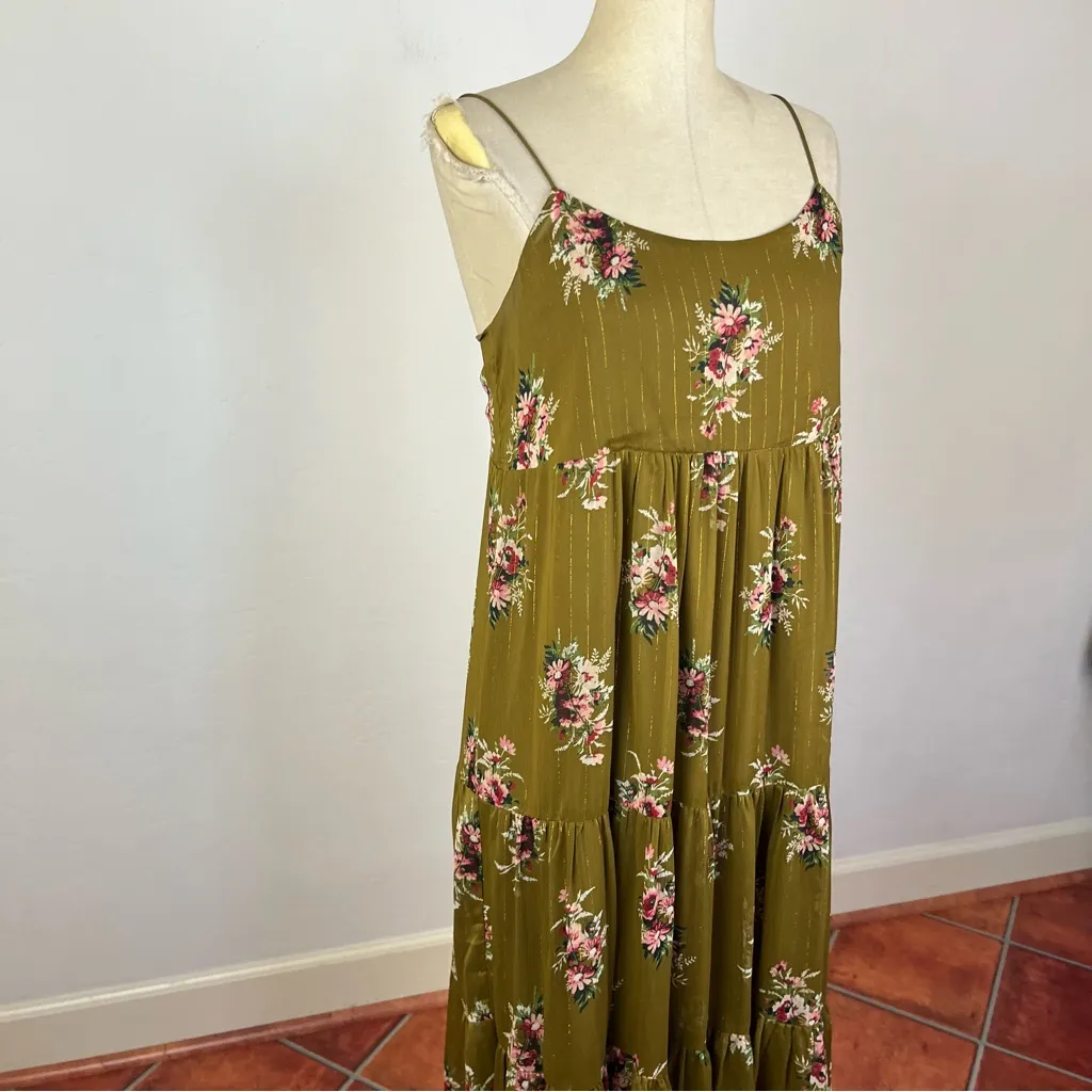 Madewell Cami Tier Midi Dress in Metallic Classic Corsage - Image 3