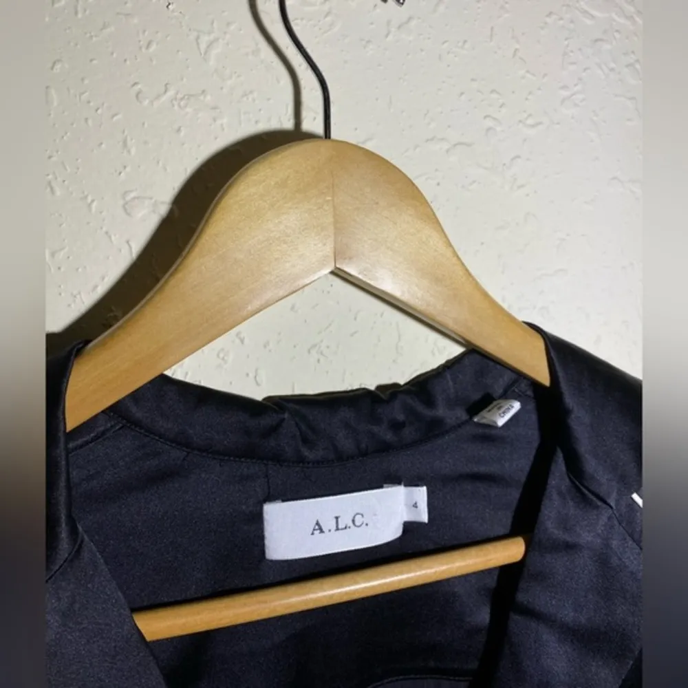 NWOT A.L.C. Rora Silk Black Mini Dress ( 4 )‎ - Image 3