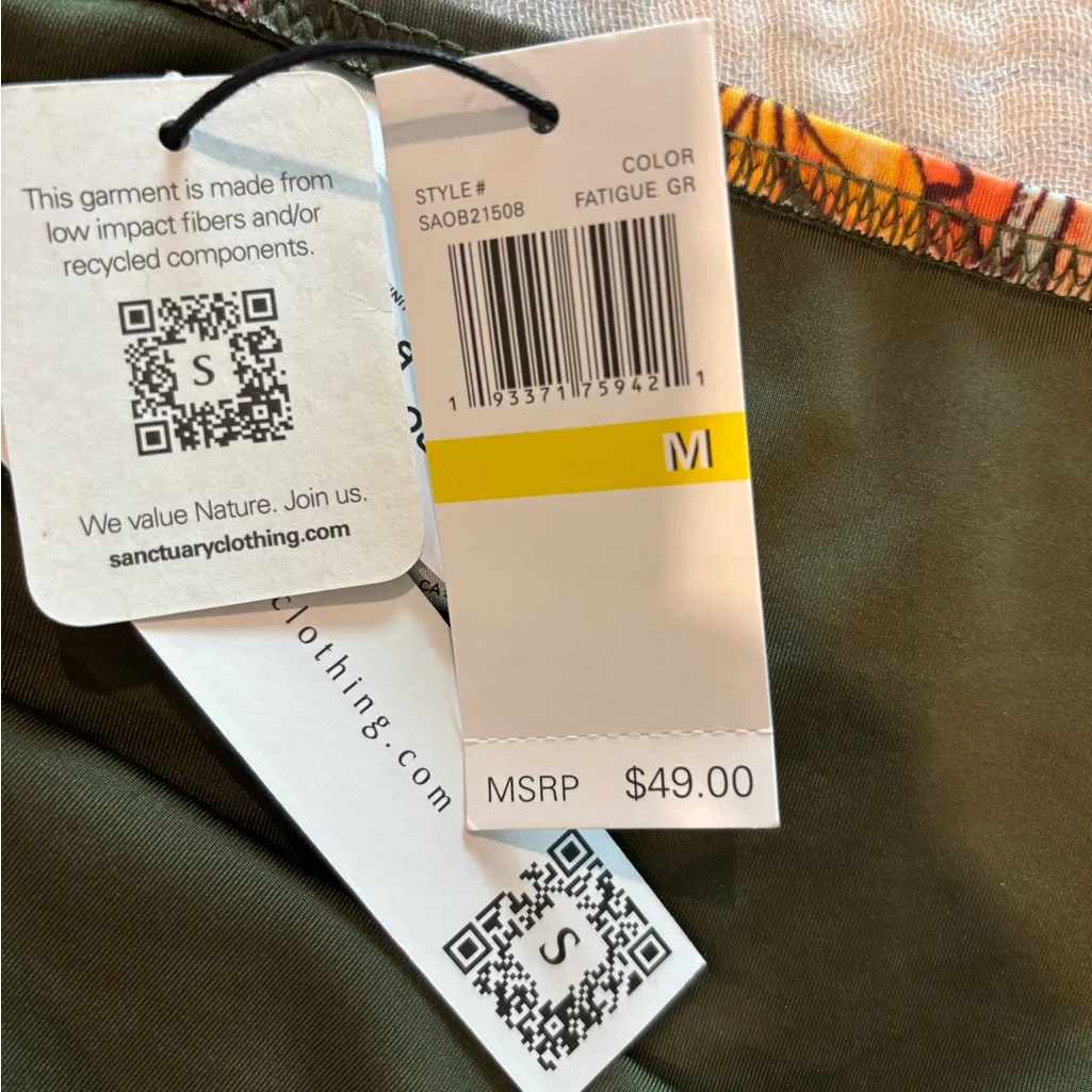 Sanctuary  botanical hipster bottoms in green fatigue size Medium NWT‎ - Image 6