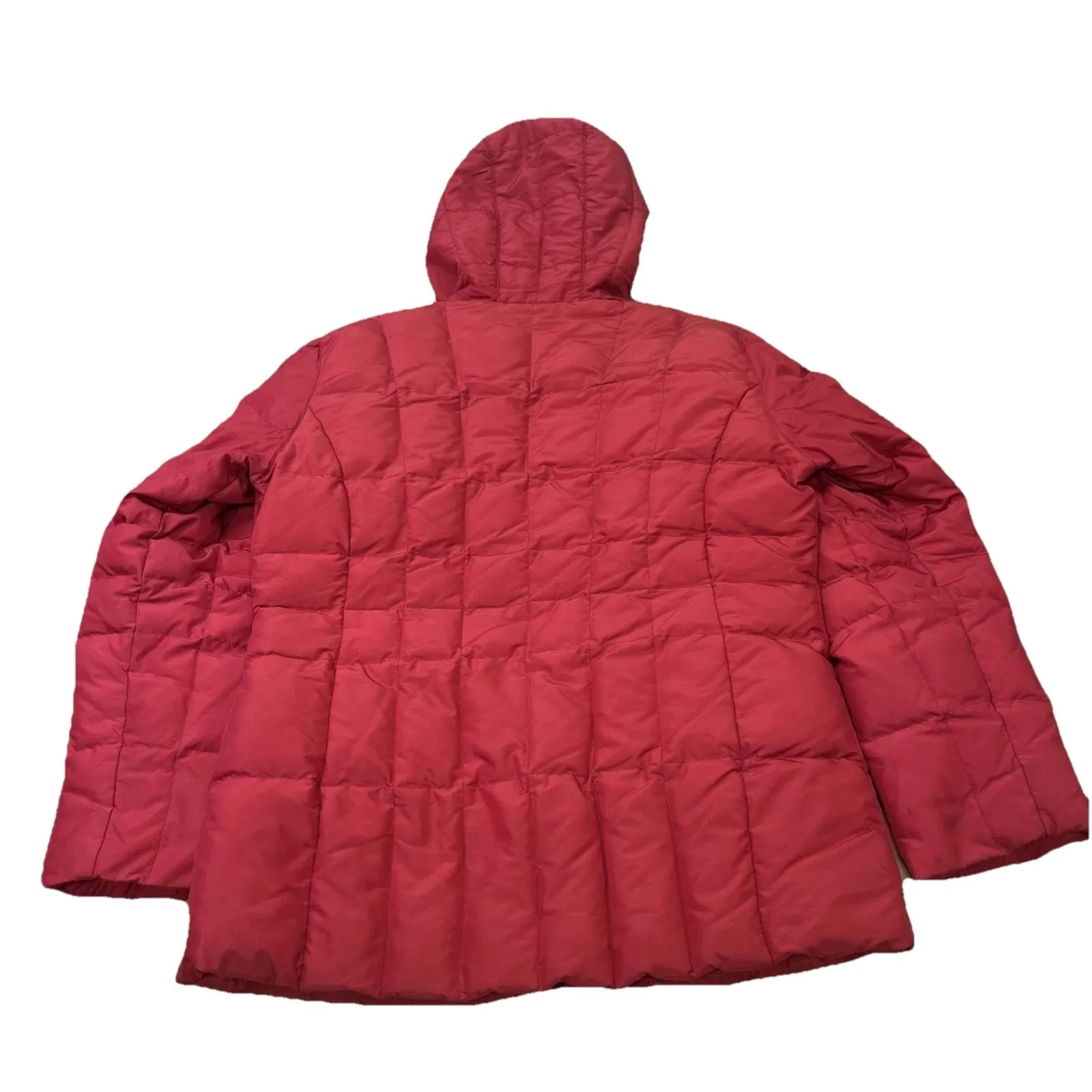Calvin Klein Down Lined Puffer Jacket Hooded Women's Medium Red - Image 2