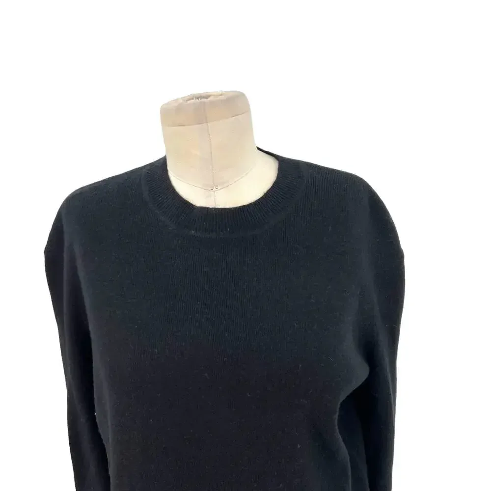 Timo Weiland‎ Black Merino Wool Fringe Hem Sweater Dress Size XS - Image 2