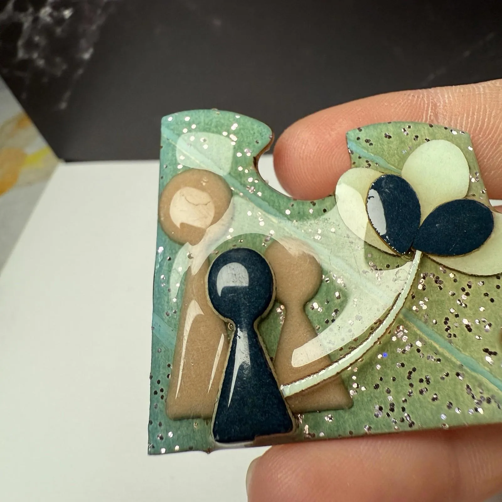 Puzzle Piece Signed People Pins By Lucinda Brooch Pin Handcrafted Hand Made - Image 10