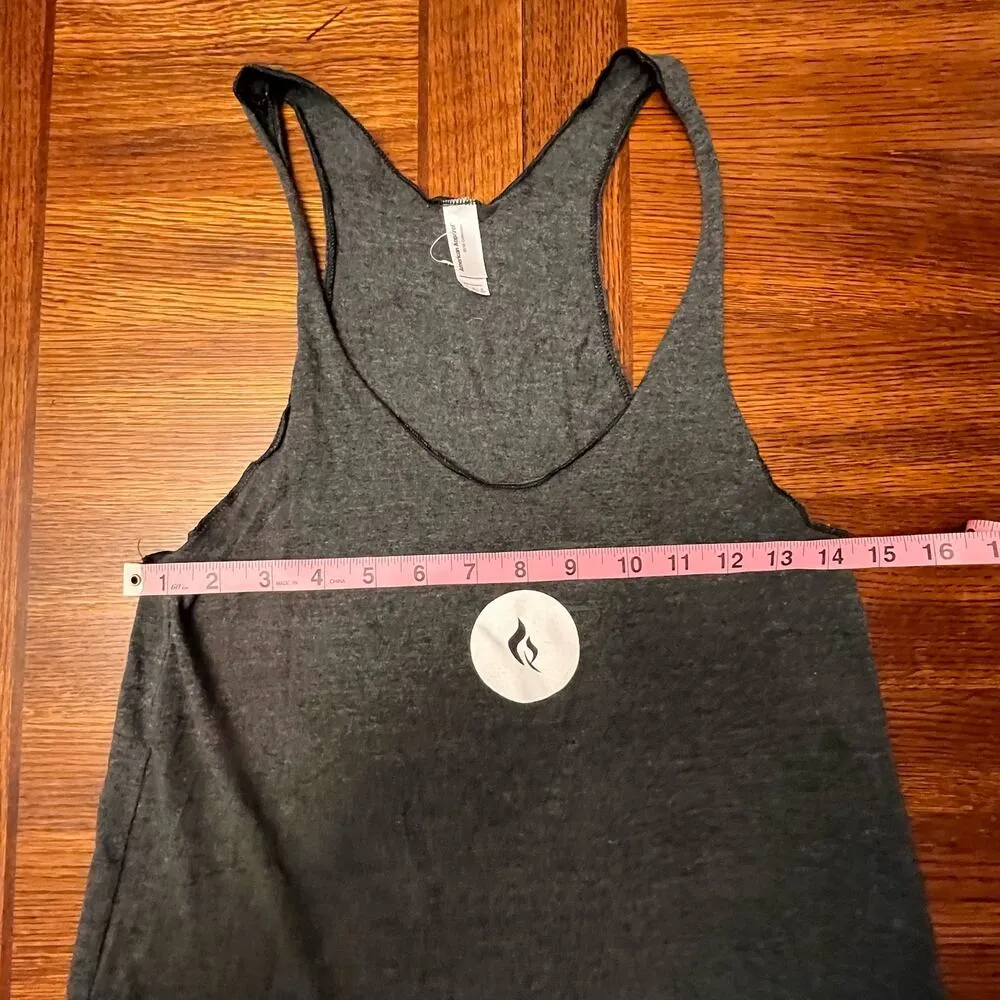 American Apparel Gray Creed Can You Take Me Higher Racerback Workout Shirt Large - Image 4