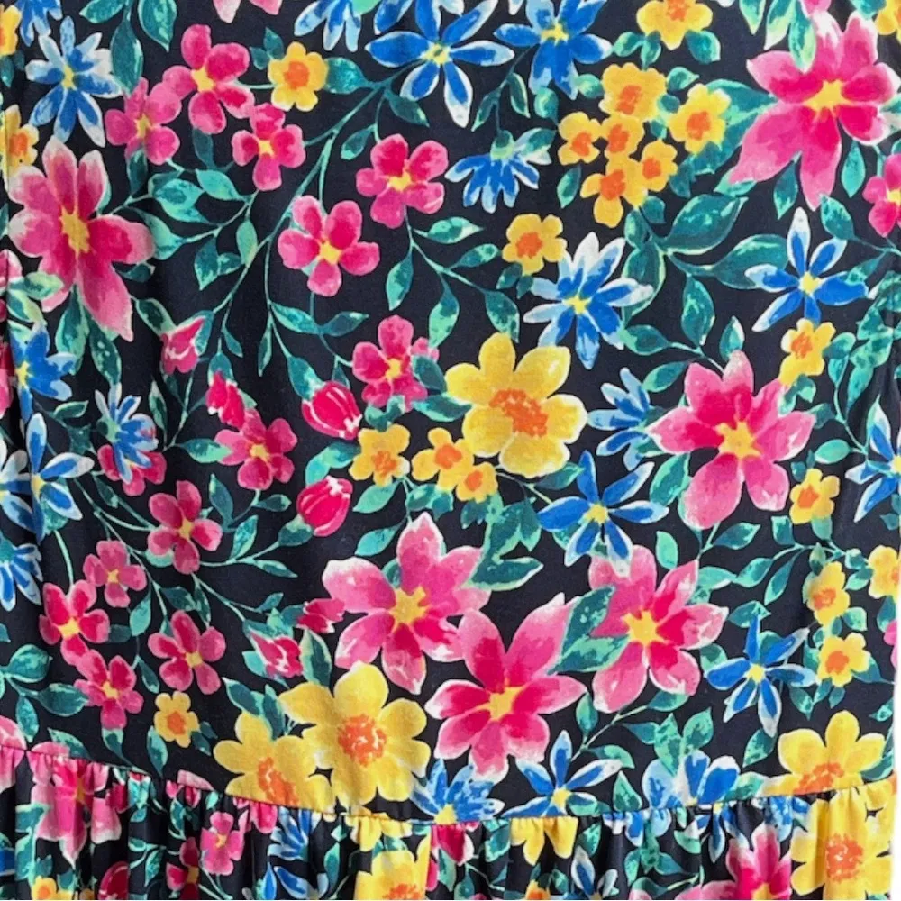 Emerald Floral Sleeveless Midi Dress Multi Color Size 2X Pink - Image 5