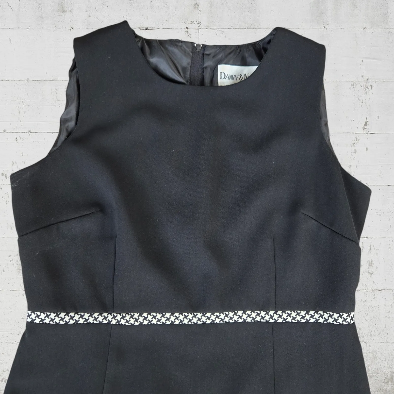 Vintage 90s Houndstooth Dress Jacket Set Danny & Nicole Dress Longline Blazer 4P - Image 9