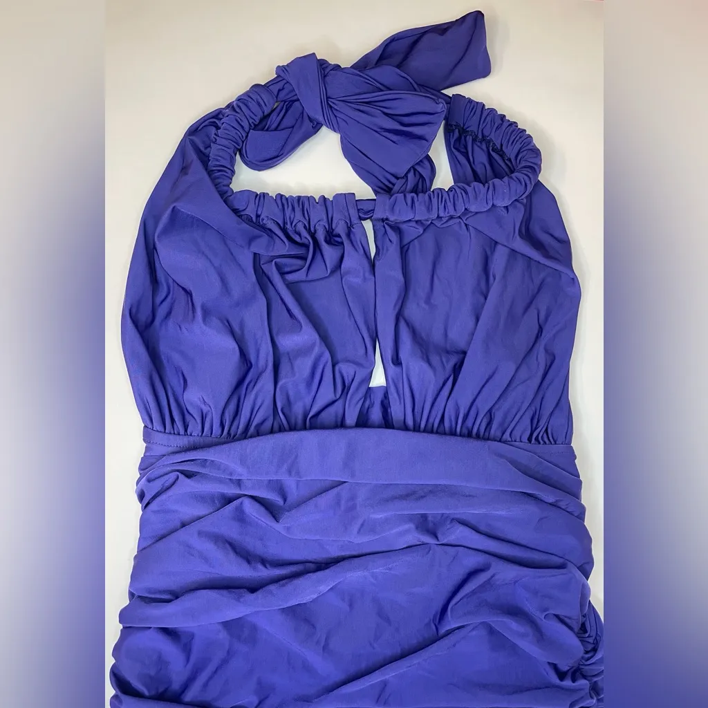 Lenny Niemeyer Ruched Adjustable Halter One Piece Ultramarine Swimsuit Size L Blue Size L - Image 5