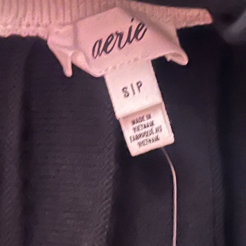 Aerie Pleated Knit Skirt in black with ivory stripes NWT - Image 10