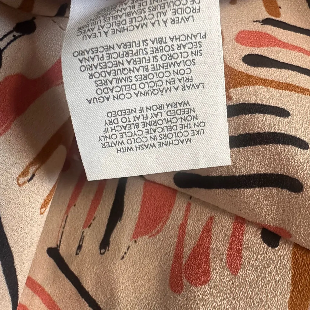 CAbi Abstract Print Wrap Blouse Medium Long Sleeve Work Top - Image 7