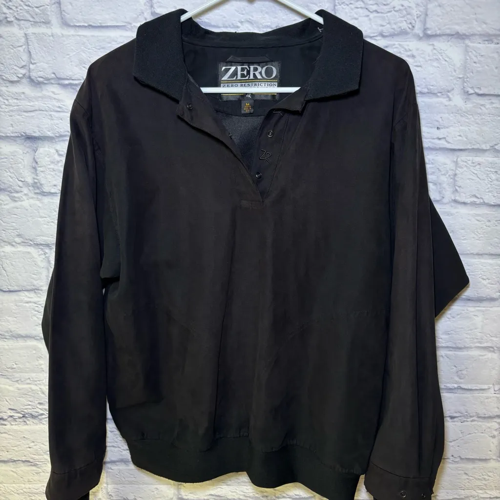 Zero Restriction Pullover Windbreaker Golf Lightweight Ladies Medium Black - Image 2