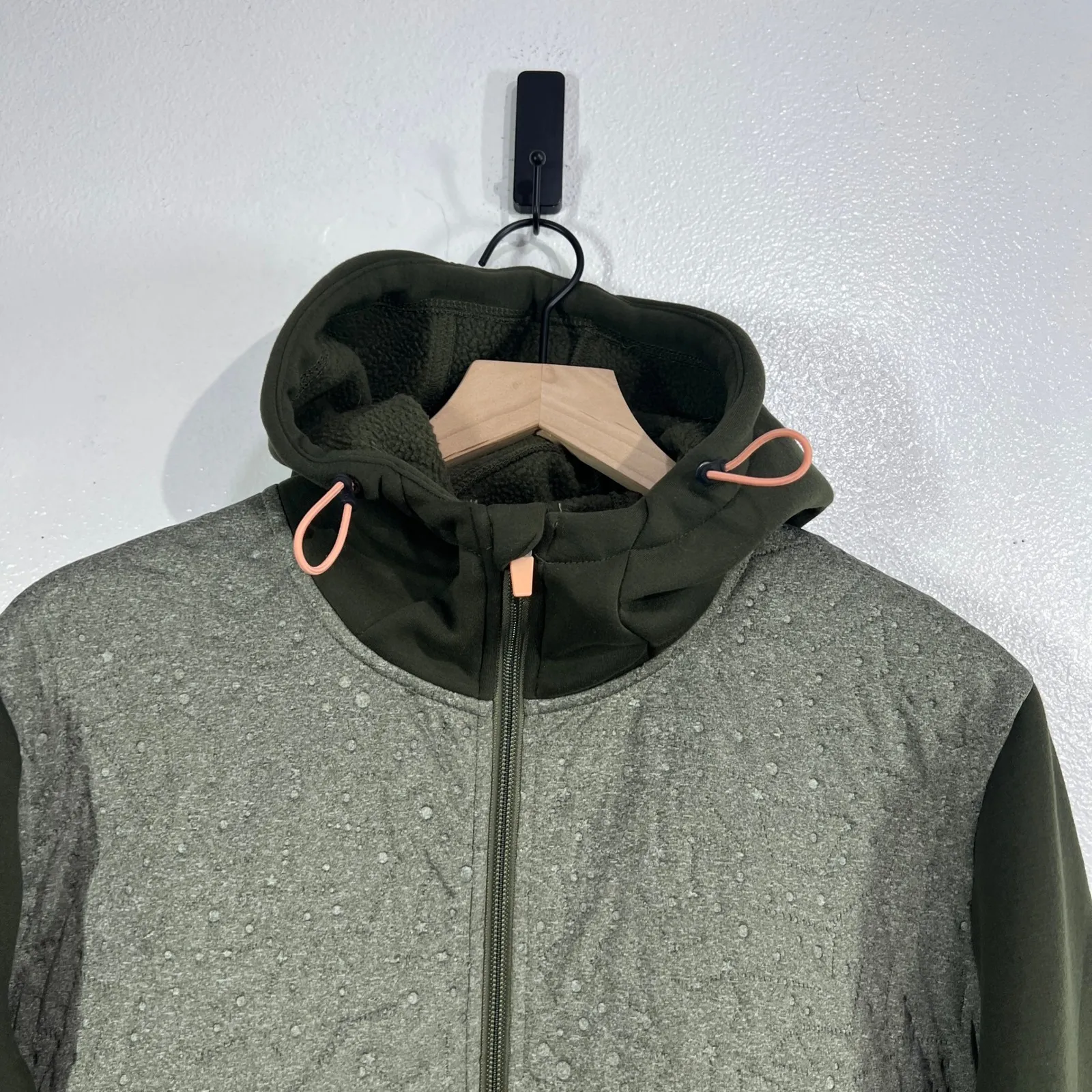 Kari Traa Quilted Hooded Jacket Women's XL Green Full Zip Contrast Sleeves - Image 7