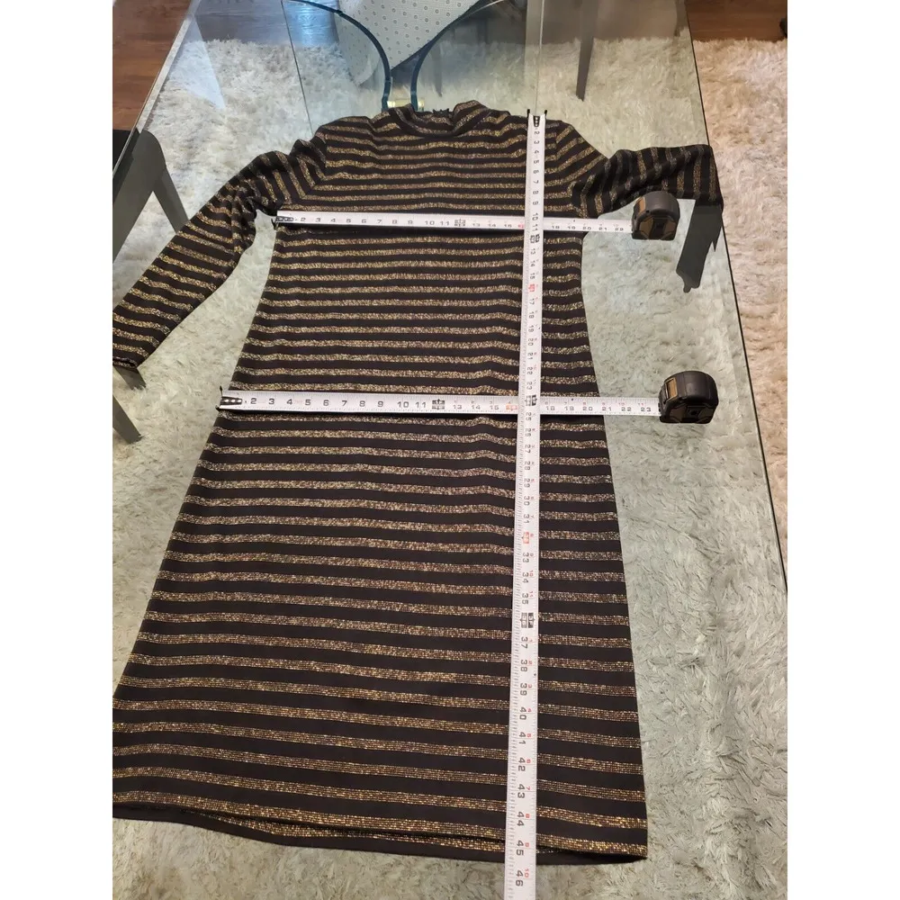 Vintage By Berkeley Black Acrylic High Neck Long Sleeve Midi Length Dress 14T Size undefined - Image 6